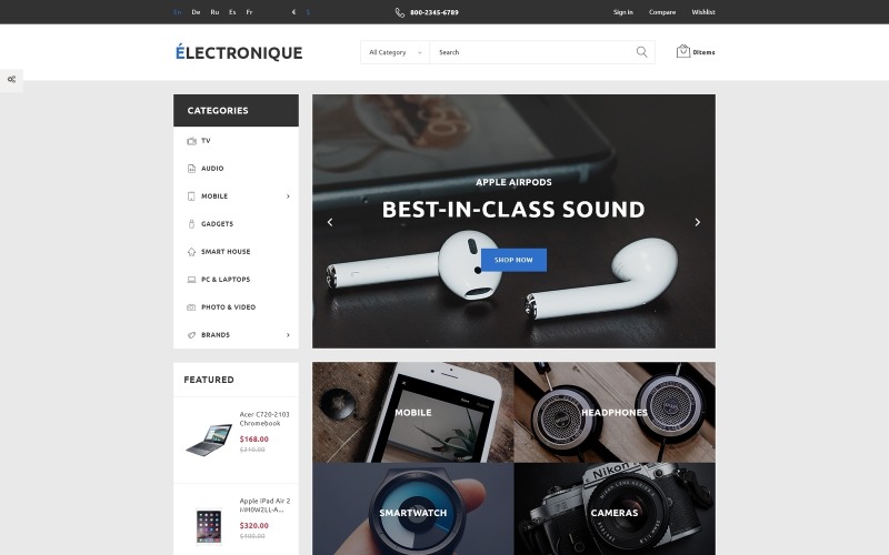 Electronique - Elektronicawinkel PrestaShop-thema