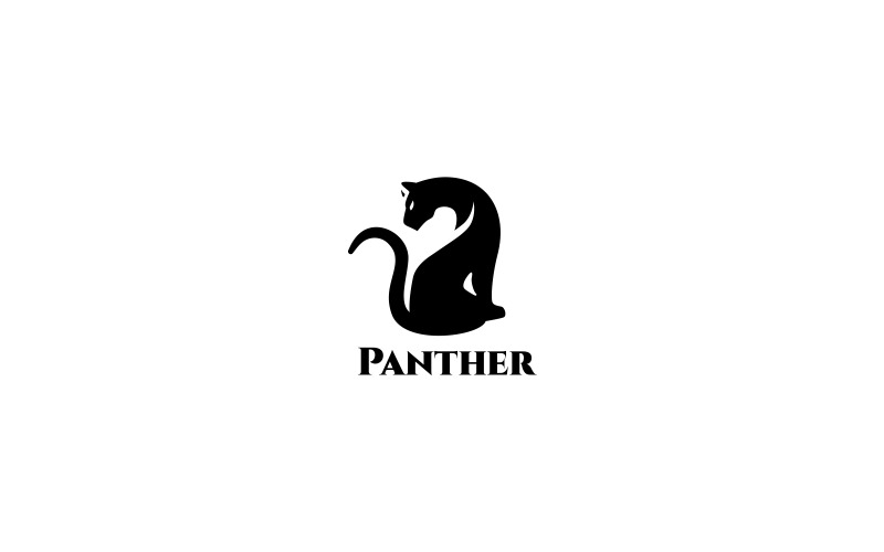 Download Шаблон логотипа "Panther Logo Template" / Panther Logo Template - Шаблон логотипа на тему графика animals app black business cat company cut finance funy game invest investment lion logo low minimal minimalist panther