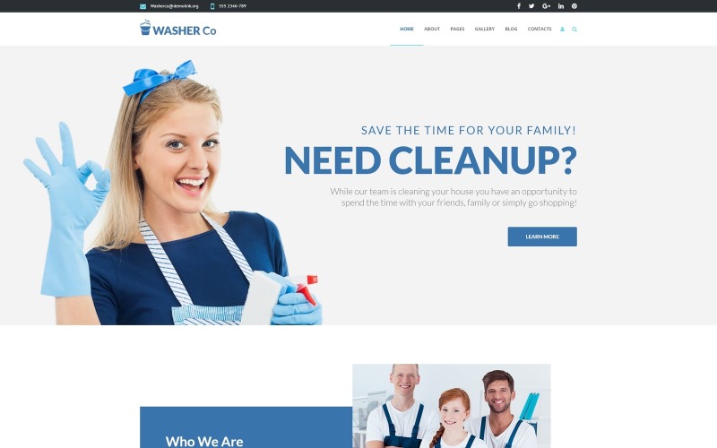 Washer Co - Modèle Joomla pour les services de nettoyage