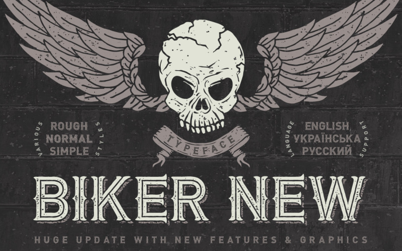 Download Шрифт "Biker Font" / Biker Font - Шрифт на тему графика vintage,skull,biker,old,font,typeface,print,t-shirt,head,type,stamp,retro,creative,vector,illustration,black,dark,scool,bear,angry