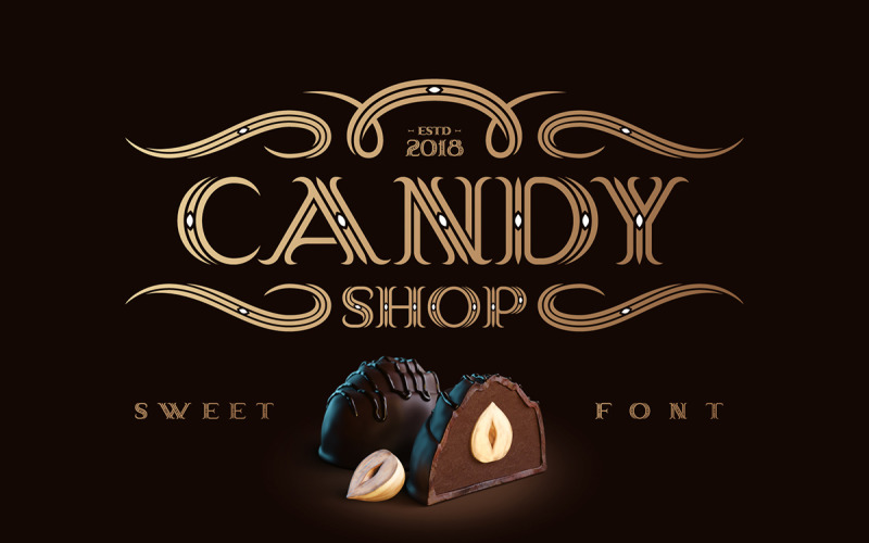 Candy Shop met bonuslettertype