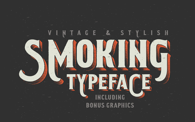 Carattere tipografico fumatori + carattere di illustrazione