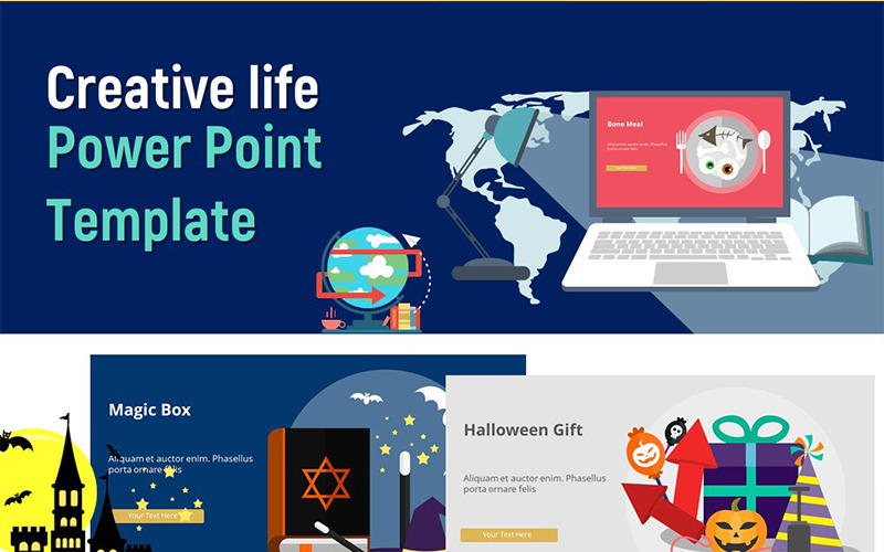 Kreativt liv - Infographic PowerPoint-mall