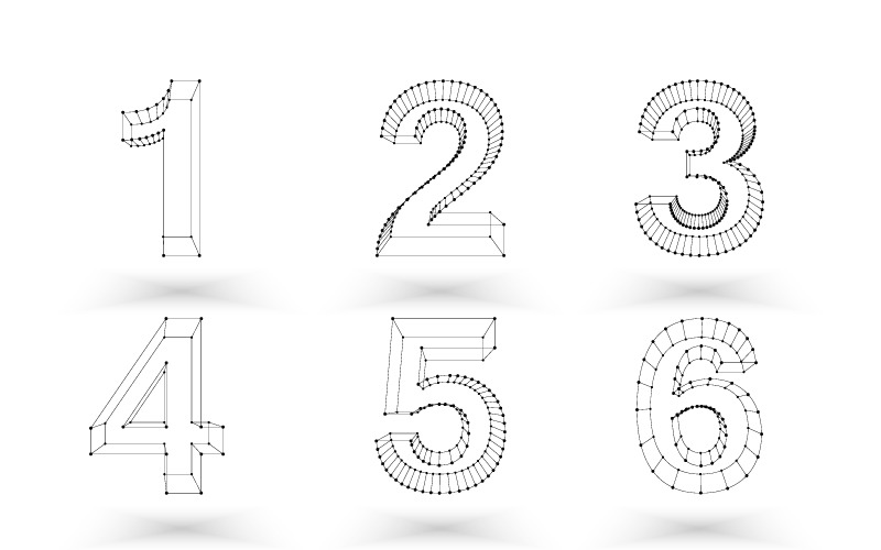3D Mesh Numbers Pattern