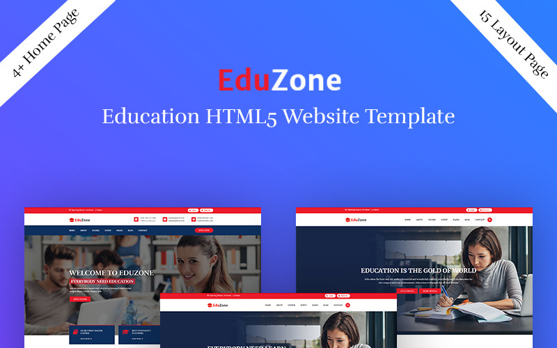 Eduzone - Plantilla de sitio web Bootstap para página de destino educativa