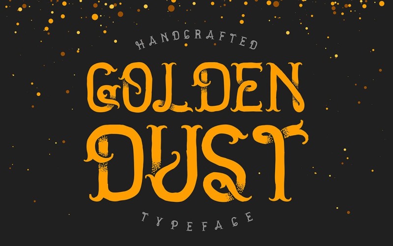 Download Шрифт "Golden Dust Typeface Font" / Golden Dust Typeface Font - Шрифт на тему графика font,typeface,handcrafted,dots,fairy,tale,points,retro,vintage,decorative,type,typography,lettering,golden,dust,modern,old,fashioned,fable,label