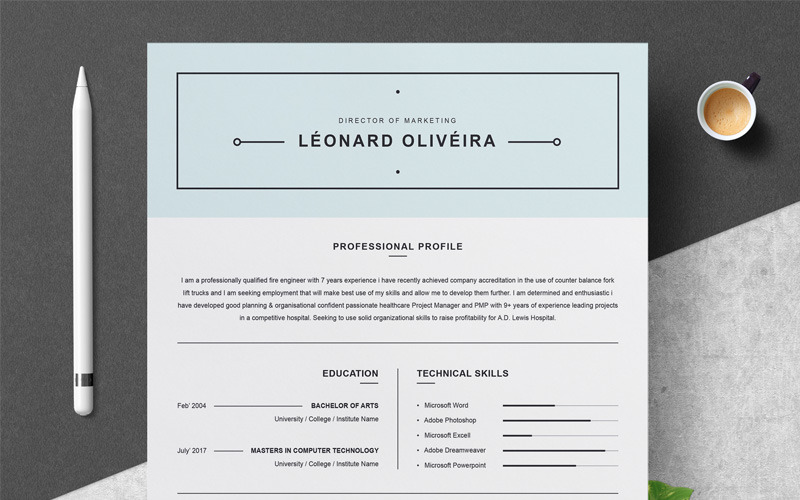 Download Резюме "Leonard Resume Template" / Leonard Resume Template - Резюме на тему графика resume template creative cv professional modern free curriculum vitae design with photo word microsoft mac pages photoshop psd illustrator eps