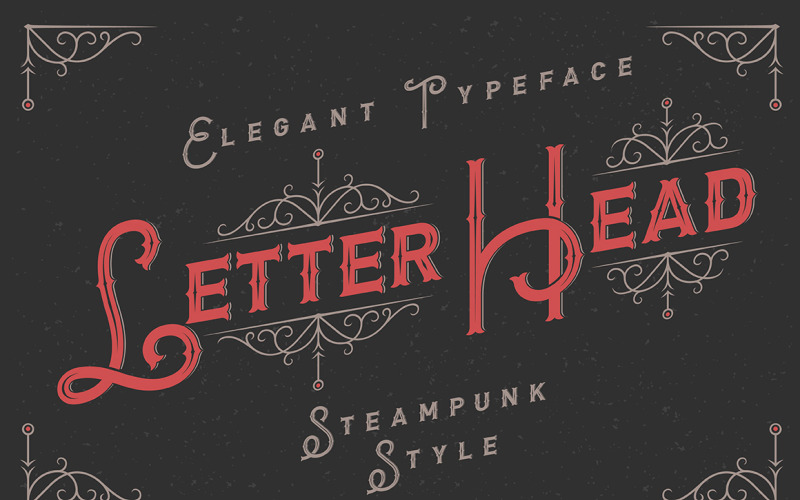 Download Шрифт "Letterhead Typeface with Ornate Font" / Letterhead Typeface with Ornate Font - Шрифт на тему графика font,type,typeface,vintage,ornate,classic,retro,old,elegant,letterhead,frame,style,text,vector,postcard,badge,steampunk,steam,punk,modern