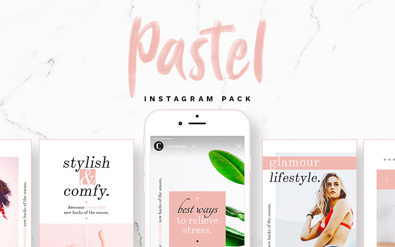Download Шаблон для соцсетей "Pastel - Instagram Stories & Posts Social Media Template" / Pastel - Instagram Stories & Posts Social Media Template - Шаблон для соцсетей на тему графика blog facebook fashion food instagram journal lifestyle photoshop pinterest sale social media pack summer template web banner winter business clothing