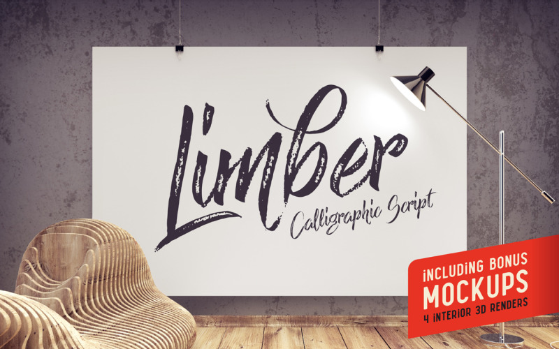 Шрифт Limber Script и Mockups