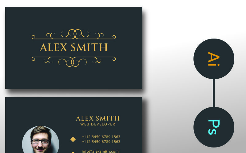 Alex Smith 2 Style Clean Business Card - Corporate Identity Template