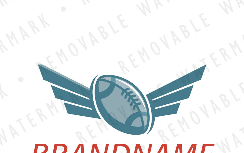 Amerikan Futbolu Kanatları Logo Şablonu