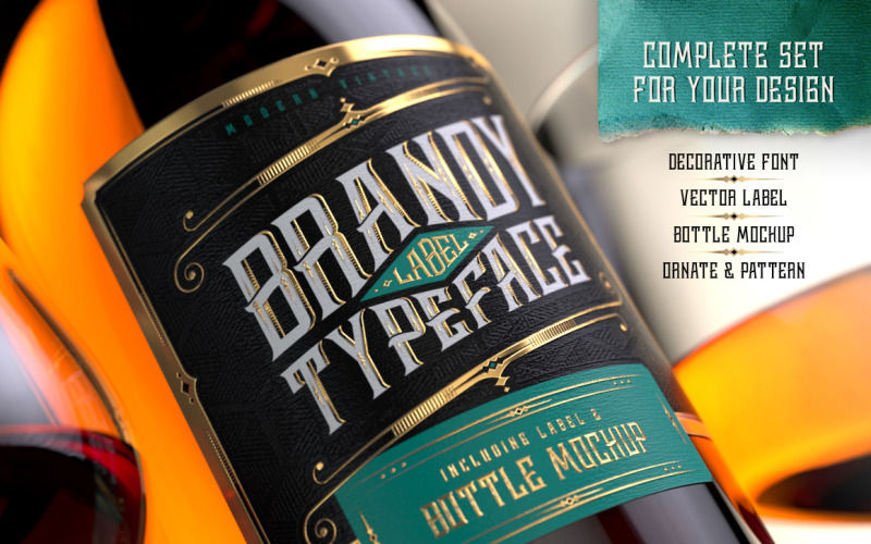 Download Шрифт "Brandy Design Set Font" / Brandy Design Set Font - Шрифт на тему графика label,font,vintage,bottle,typeface,alphabet,lettering,abc