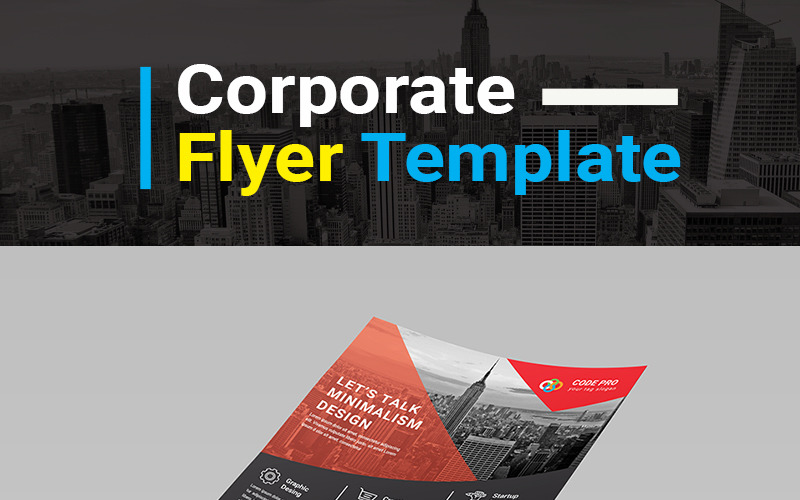 Clean Business Flyer PSD - Modelo de identidade corporativa