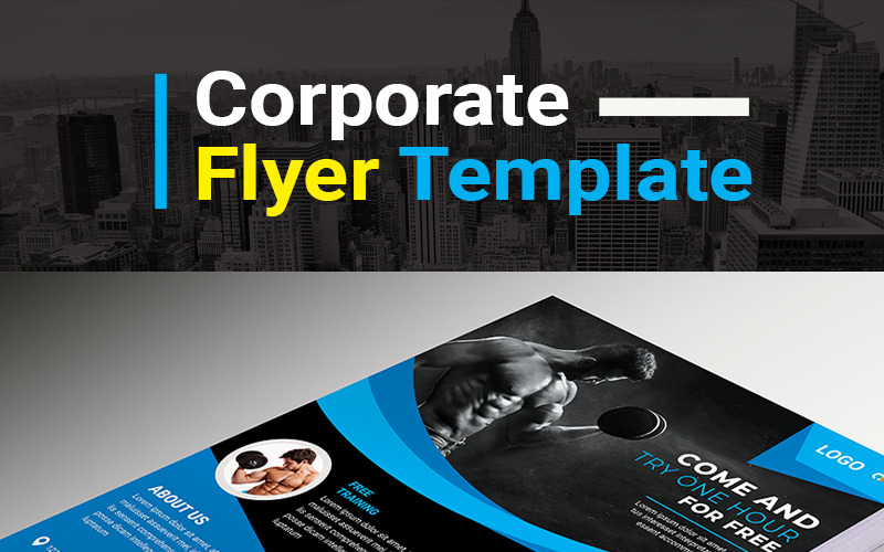 Download Фирменный стиль "Fitness / Gym Flyer - Corporate Identity Template" / Fitness / Gym Flyer - Corporate Identity Template - Фирменный стиль на тему графика business flyer creative corporate id studio photo multimedia web artistic building technology corporet internet stationery kit blue hi-quality official symple