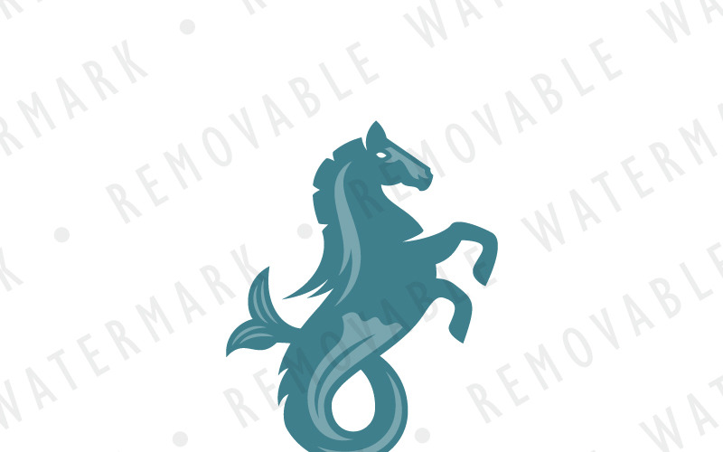 Hippocampus Seepferdchen Logo Vorlage
