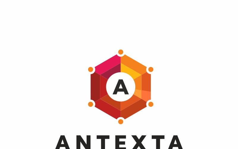 Modèle de logo de lettre Antexta A