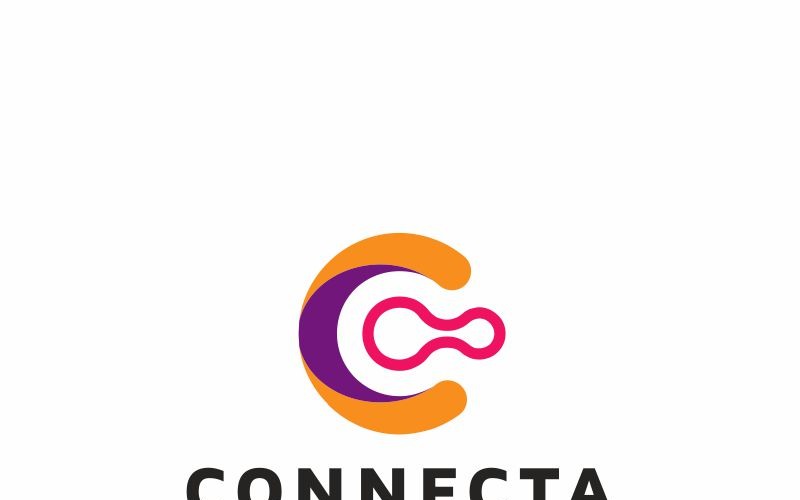 Modèle de logo de lettre Connecta C