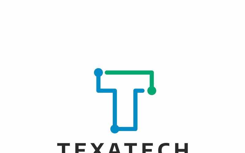 Modèle de logo de lettre T Texatech