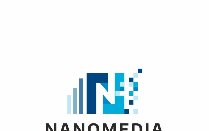 Download Шаблон логотипа "Nanomedia N Letter Logo Template" / Nanomedia N Letter Logo Template - Шаблон логотипа на тему графика business colorful creative design development glossy letter media n n logo professional studio thin