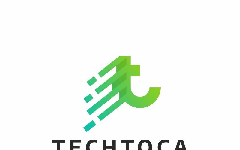 Plantilla de logotipo de letra T de Techtoca