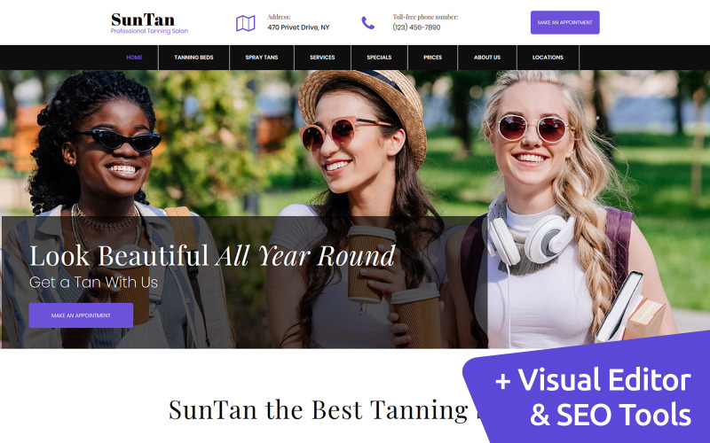 SunTan - Tanning Salon Moto CMS 3 Template