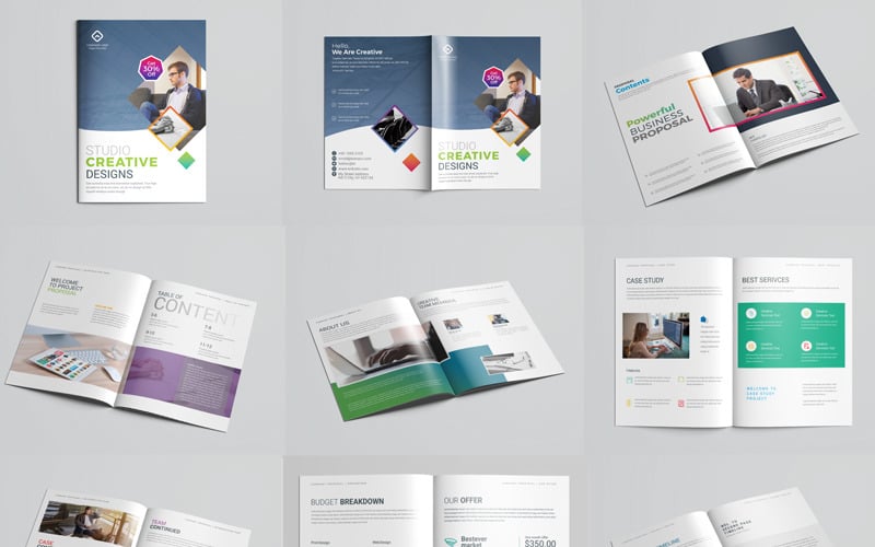 Download Фирменный стиль "VOLUME 9 Proposal - Corporate Identity Template" / VOLUME 9 Proposal - Corporate Identity Template - Фирменный стиль на тему графика brief brochure business clean indesign layout minimal minimalist modern ms-word pdf print ready professional project quick quote simple template web