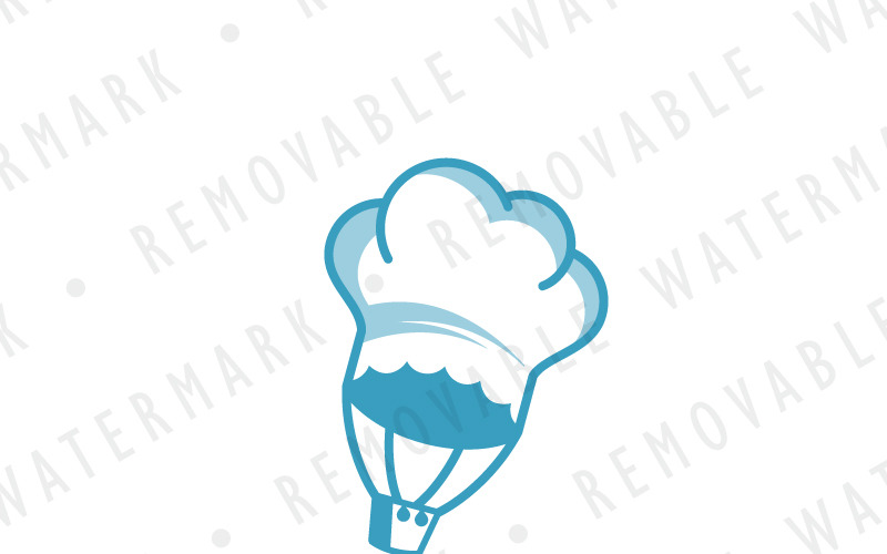 Download Шаблон логотипа "Balloon Chef Logo Template" / Balloon Chef Logo Template - Шаблон логотипа на тему графика travel,chef,hat,cooking,air,balloon,sky,adventure,tour,vacation,culinary,flight,kitchen,logo,design,template,food,restaurant,event,cook