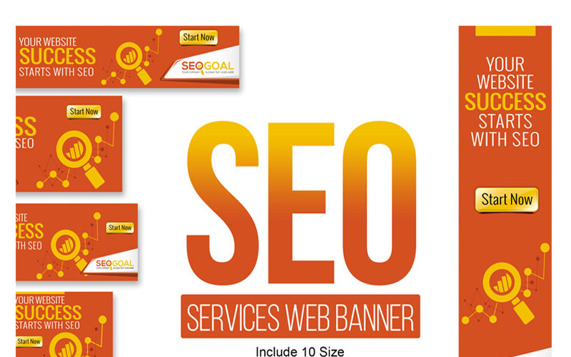 Banner animado de anuncios y banners web de servicios de SEO