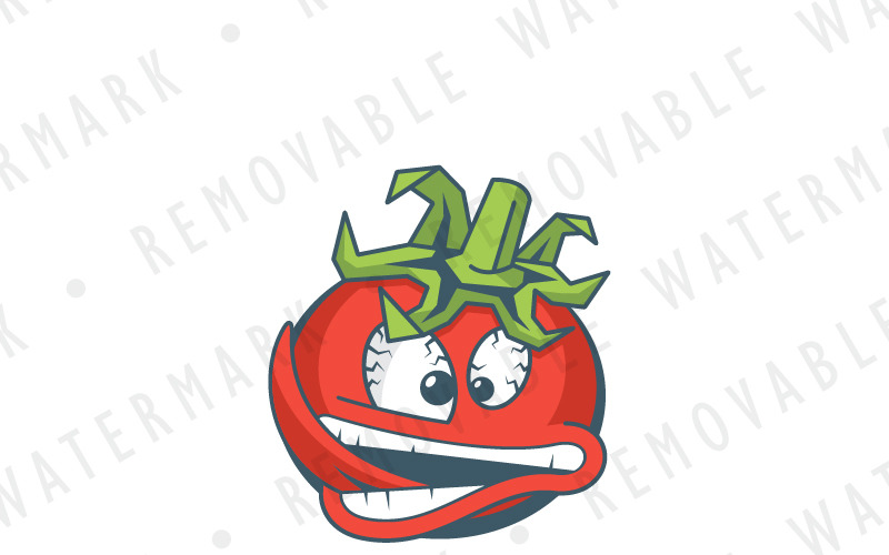 Download Шаблон логотипа "Crazy Tomato Logo Template" / Crazy Tomato Logo Template - Шаблон логотипа на тему графика illustration,vegetable,food,mascot,hot,spicy,tomato,chili,pepper,pumpkin,character,logo,design,template,agriculture,restaurant,mad,crazy,organic,farm