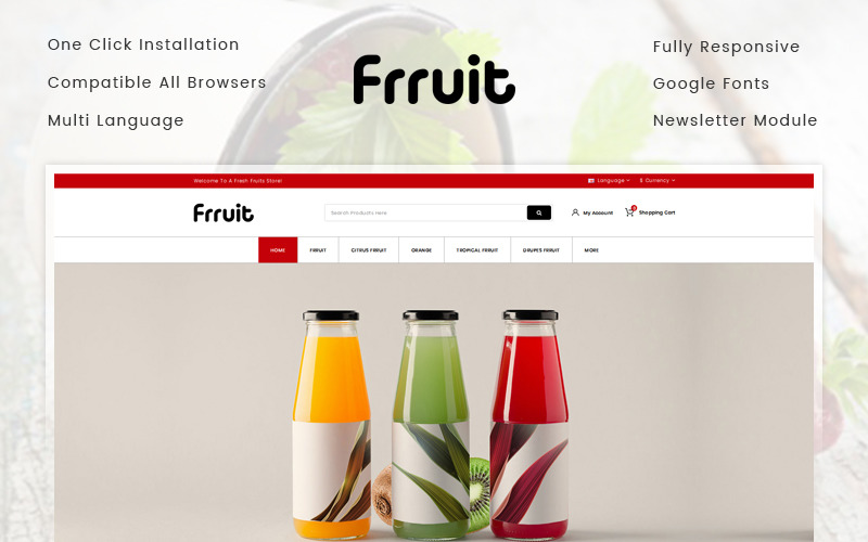 шаблон opencart магазина свежих фруктов
