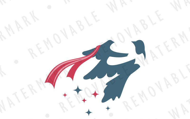 Download Шаблон логотипа "Magpie &amp; Ribbon Logo Template" / Magpie &amp; Ribbon Logo Template - Шаблон логотипа на тему графика magpie,bird,ribbon,illusion,magic,wish,gift,messenger,freedom,logo,design,template,hope,inspiration,charity,church,wedding,funeral,guide,leave-taking