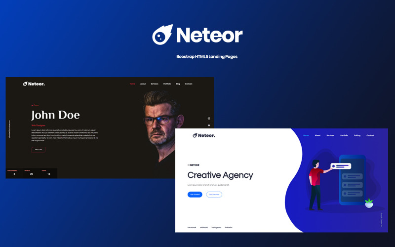 Neteor - Yaratıcı Çok Amaçlı Açılış Sayfası Şablonu