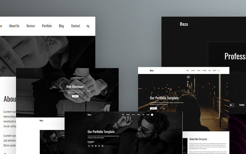 Reza - Modelo de site de página de destino do portfólio