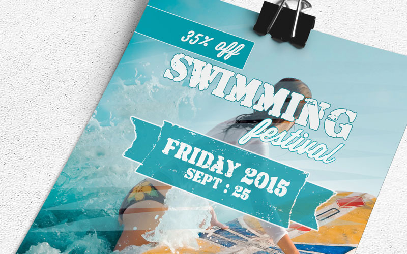 Szablon tożsamości korporacyjnej Swimming Festival Flyer #75475