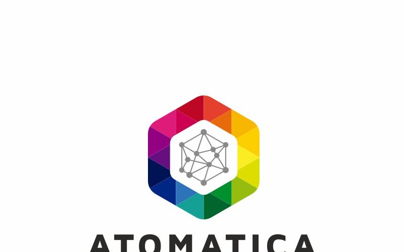 Download Шаблон логотипа "Atom Logo Template" / Atom Logo Template - Шаблон логотипа на тему графика atom logo emd todik atom atomic azoft blue green horizontal icon laboratory logo media molecular molecule orange purple science scientific
