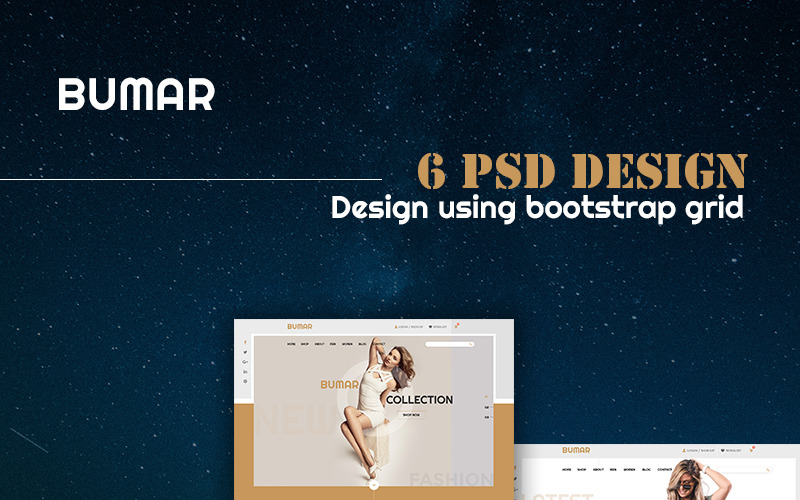 BUMAR - PSD-mall för multifunktionell e-handel
