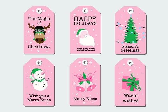 Karácsonyi ajándék címkék - illusztráció