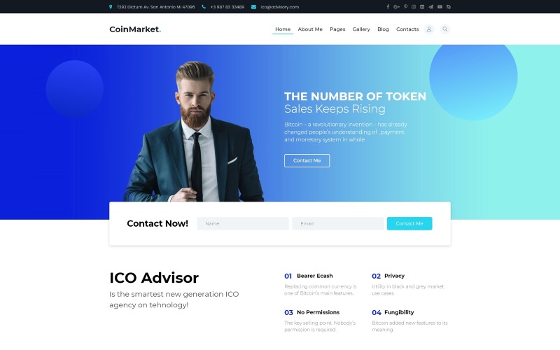 CoinMarket - Finanzen & Handel Gebrauchsfertige Corporate Bootstrap Joomla-Vorlage