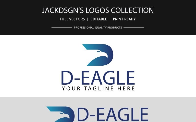 Download Шаблон логотипа "D eagle Logo Template" / D eagle Logo Template - Шаблон логотипа на тему графика letter d business services eagle hawk bird modern