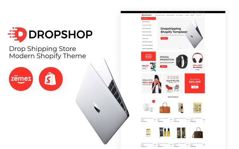 DropShop - Современная тема Shopify для магазина прямой доставки