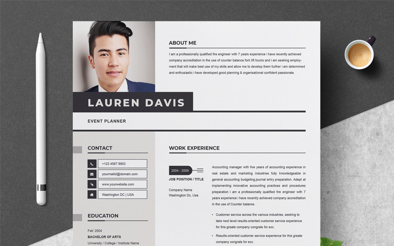 Modelo de currículo de Lauren Davis