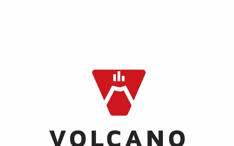 Modello di logo di lettera V vulcano