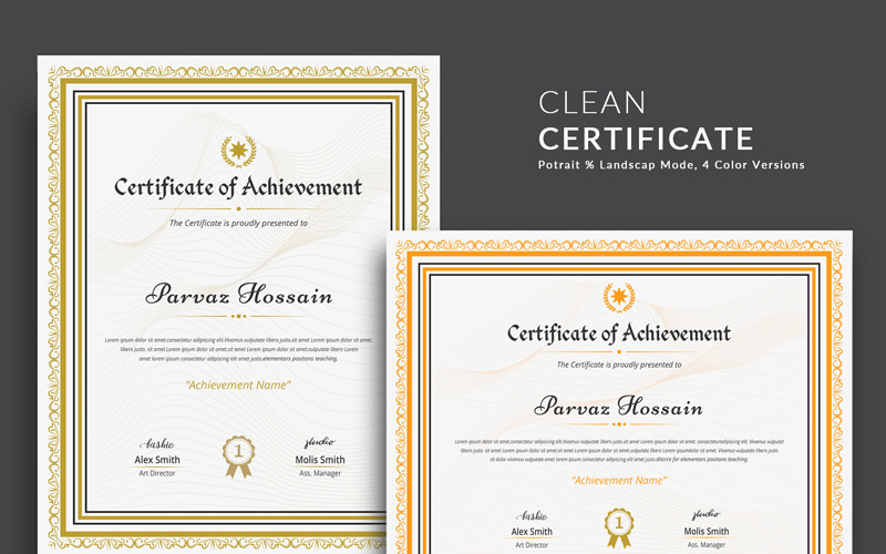 Modern & Clean Certificate Template
