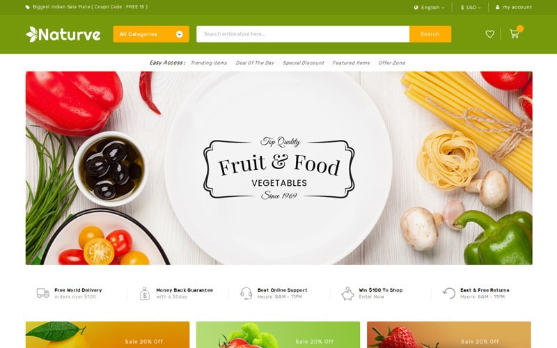 Naturve Vegetable Store Magento Theme