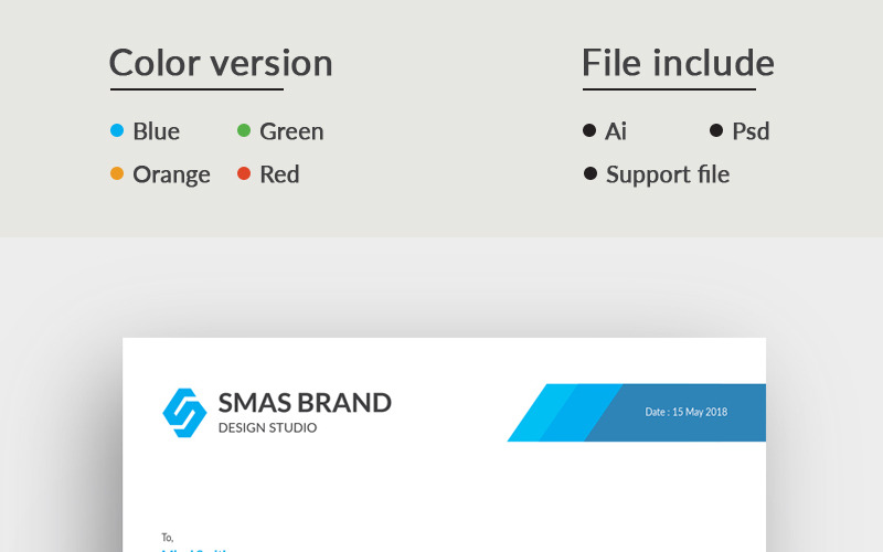 Papier à en-tête Smas Brand Two Design - Modèle d'identité d'entreprise