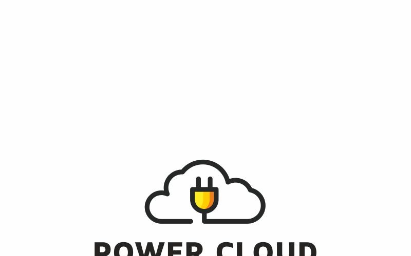 Download Шаблон логотипа "Power Cloud Logo Template" / Power Cloud Logo Template - Шаблон логотипа на тему графика audio cable cloud computing computer connection data database digital electronic game hardware host hosting internet media music network pc play