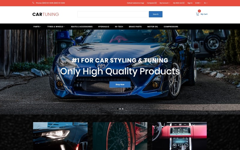 Tuning automobilů moderní šablona OpenCart