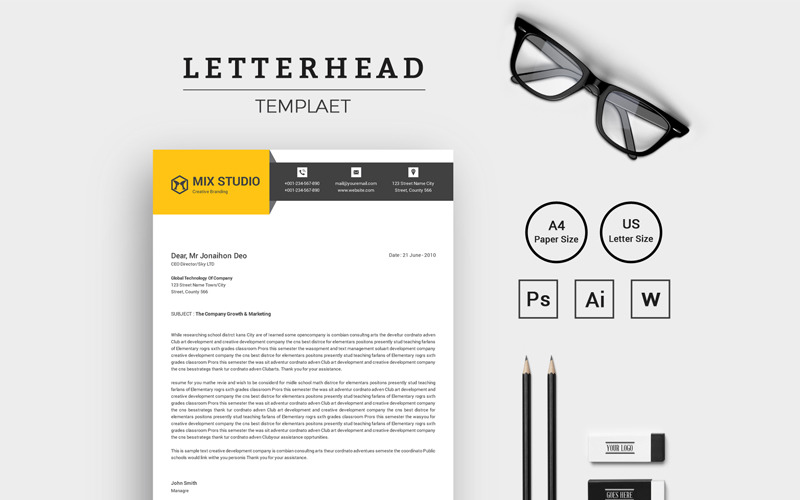 Download Фирменный стиль "Creative & Modern Letterhead - Corporate Identity Template" / Creative & Modern Letterhead - Corporate Identity Template - Фирменный стиль на тему графика letterhead clean colorful corporate creative editable elegant ipad letter modern pad print ready simple sleek stationery stylish