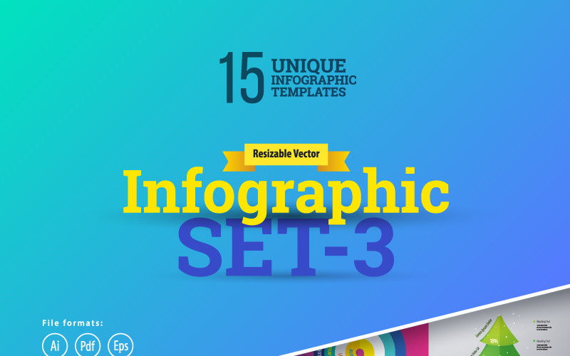 3D affärsuppsättning-03 infografiska element